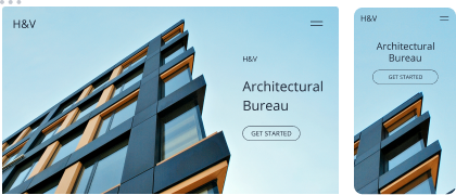 architecture website on desktop and mobile
