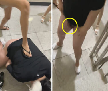 【動画】女子生徒4人に性的いじめされてる男子生徒、ガチで射精してしまいドン引かれる…